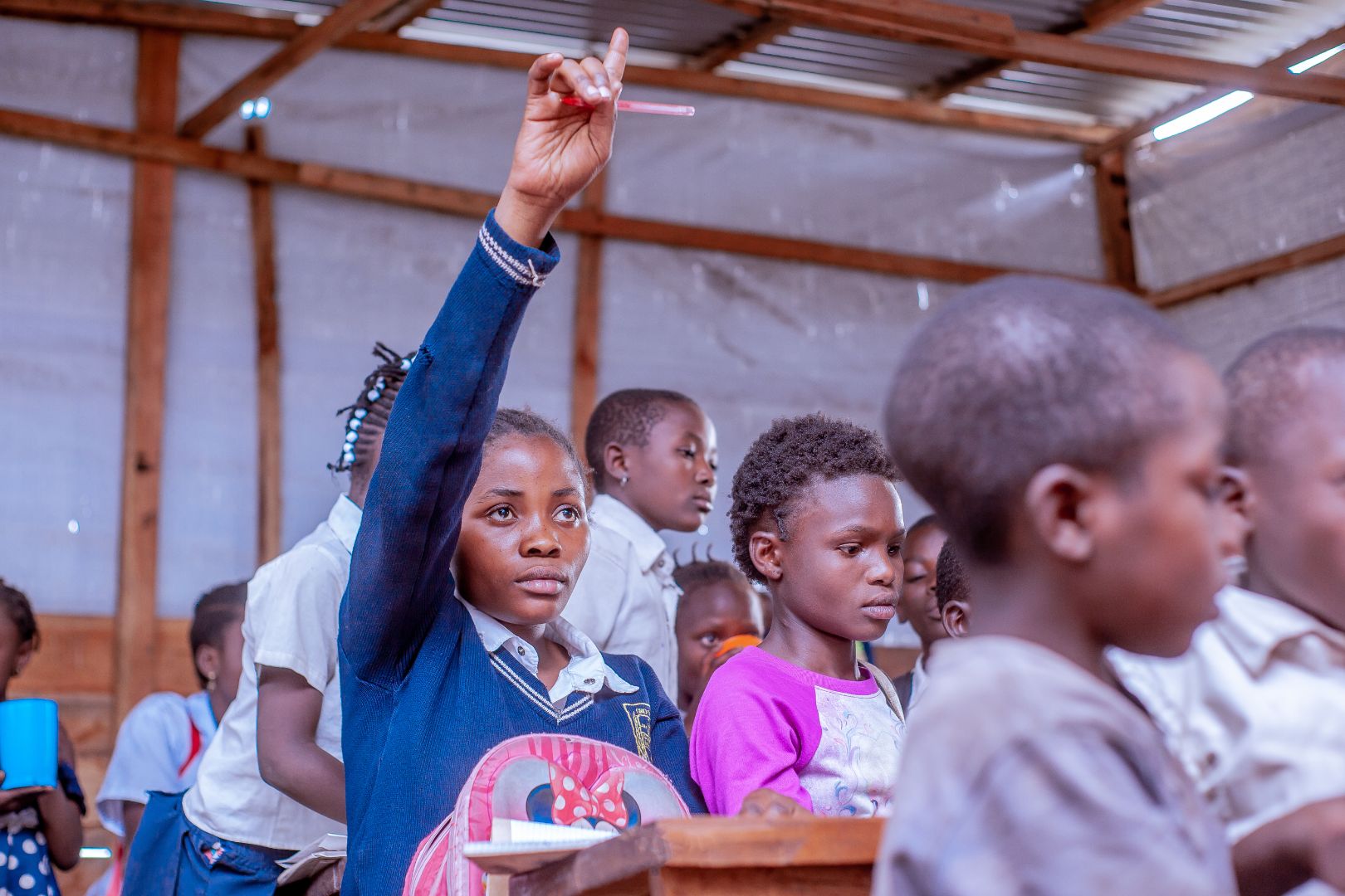 Volontaires et enfants